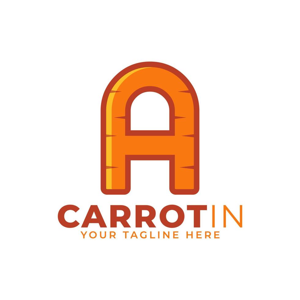 lettera iniziale un vettore di progettazione di logo di carota. progettato per la progettazione di siti Web, logo, app, interfaccia utente