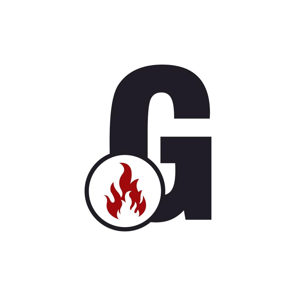 lettera iniziale g con ispirazione per il design del logo fire fire vettore