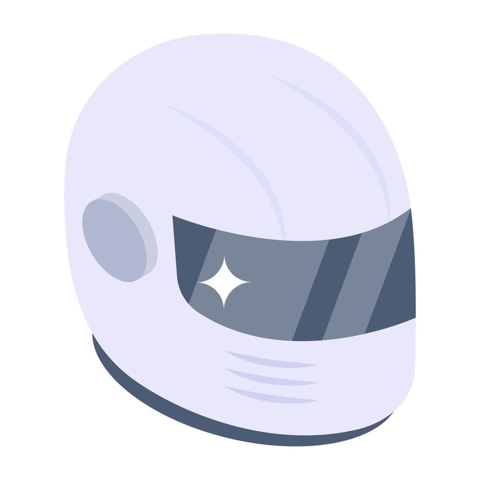 copricapo da gioco, icona isometrica del casco da bici sportiva vettore