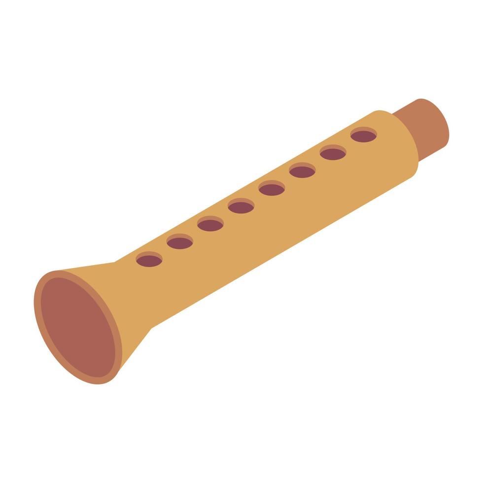 icona isometrica del flauto, download vettoriale modificabile