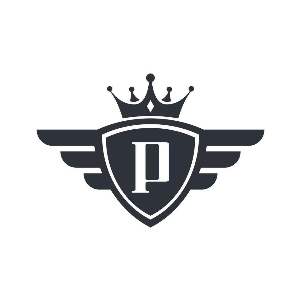 lettera p royal sport vittoria emblema logo design ispirazione vettore