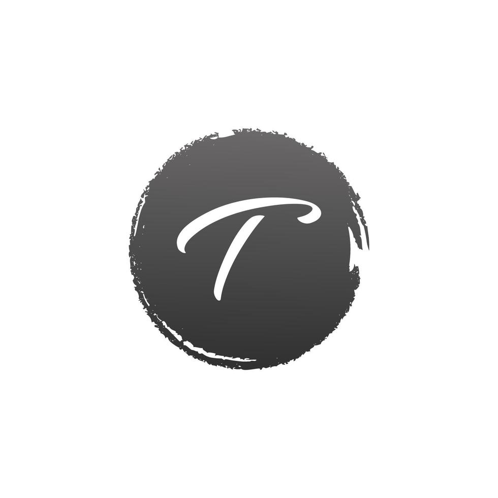 cerchio splash lettera t. utilizzabile per loghi aziendali, matrimoni, trucco e moda. vettore
