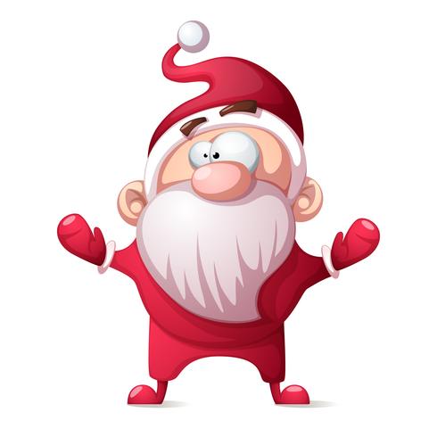 Babbo Natale, padre inverno - fumetto divertente, illustrazione carino. vettore