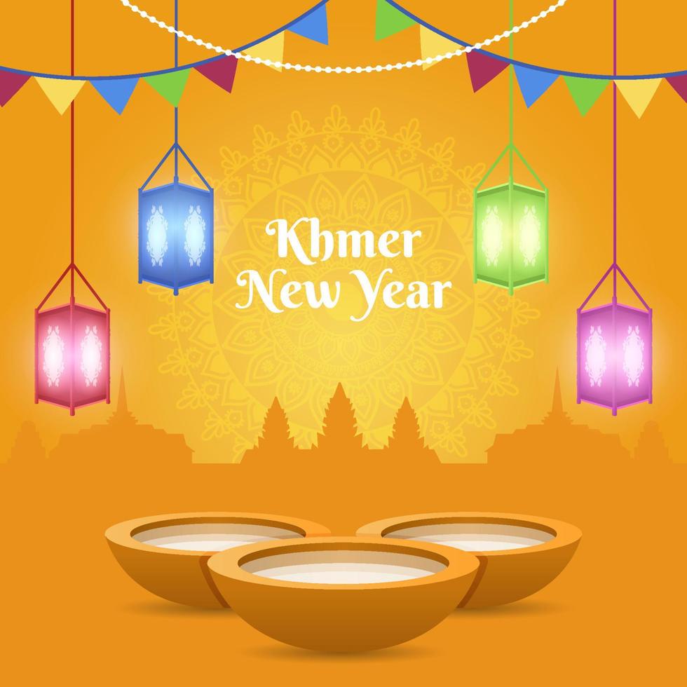 concetto di sfondo del nuovo anno khmer vettore