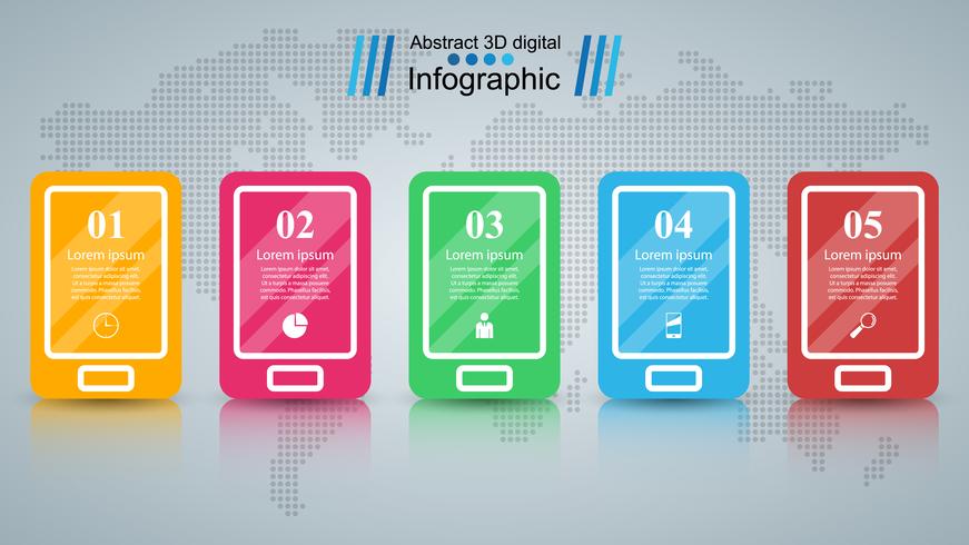 Gadget digitale, icona tablet smartphone. Infografica di affari vettore