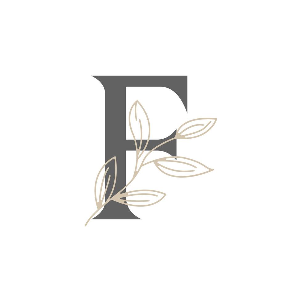 lettera iniziale f logo floreale e botanico. foglia naturale femminile per salone di bellezza, massaggi, cosmetici o simbolo dell'icona spa vettore