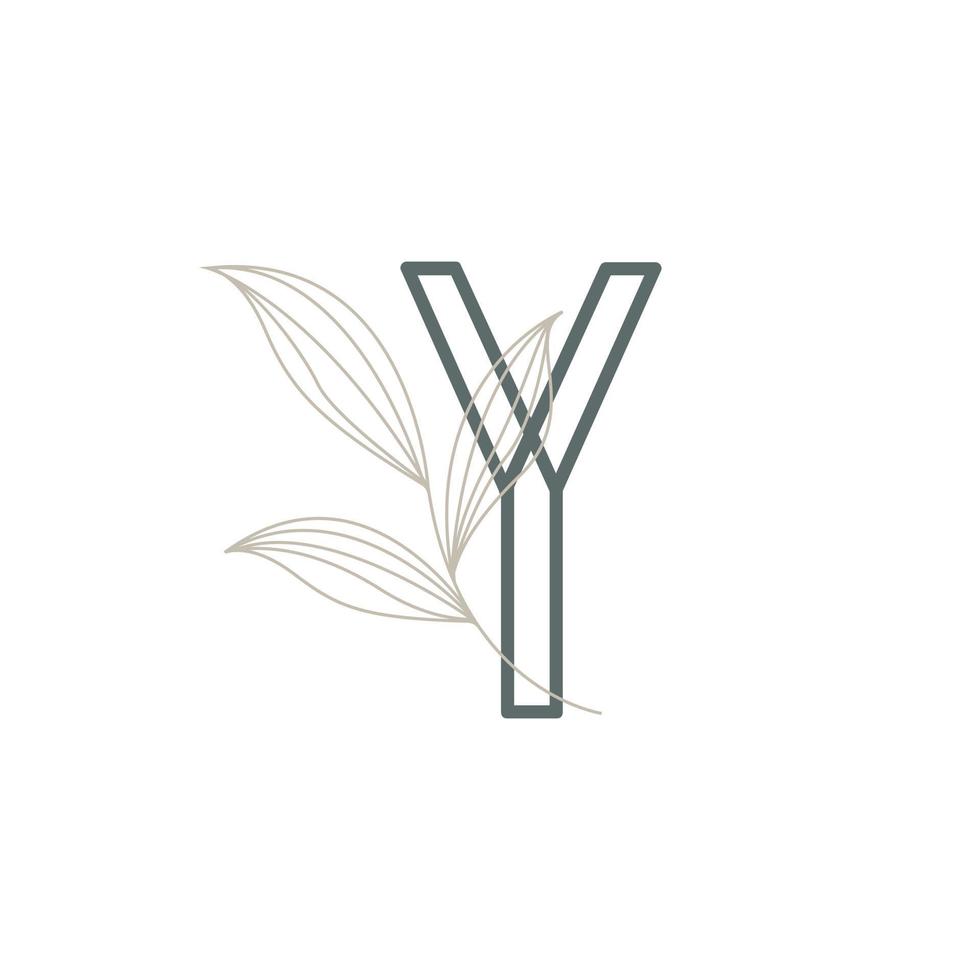 lettera iniziale y logo floreale e botanico. foglia naturale femminile per salone di bellezza, massaggi, cosmetici o simbolo dell'icona spa vettore