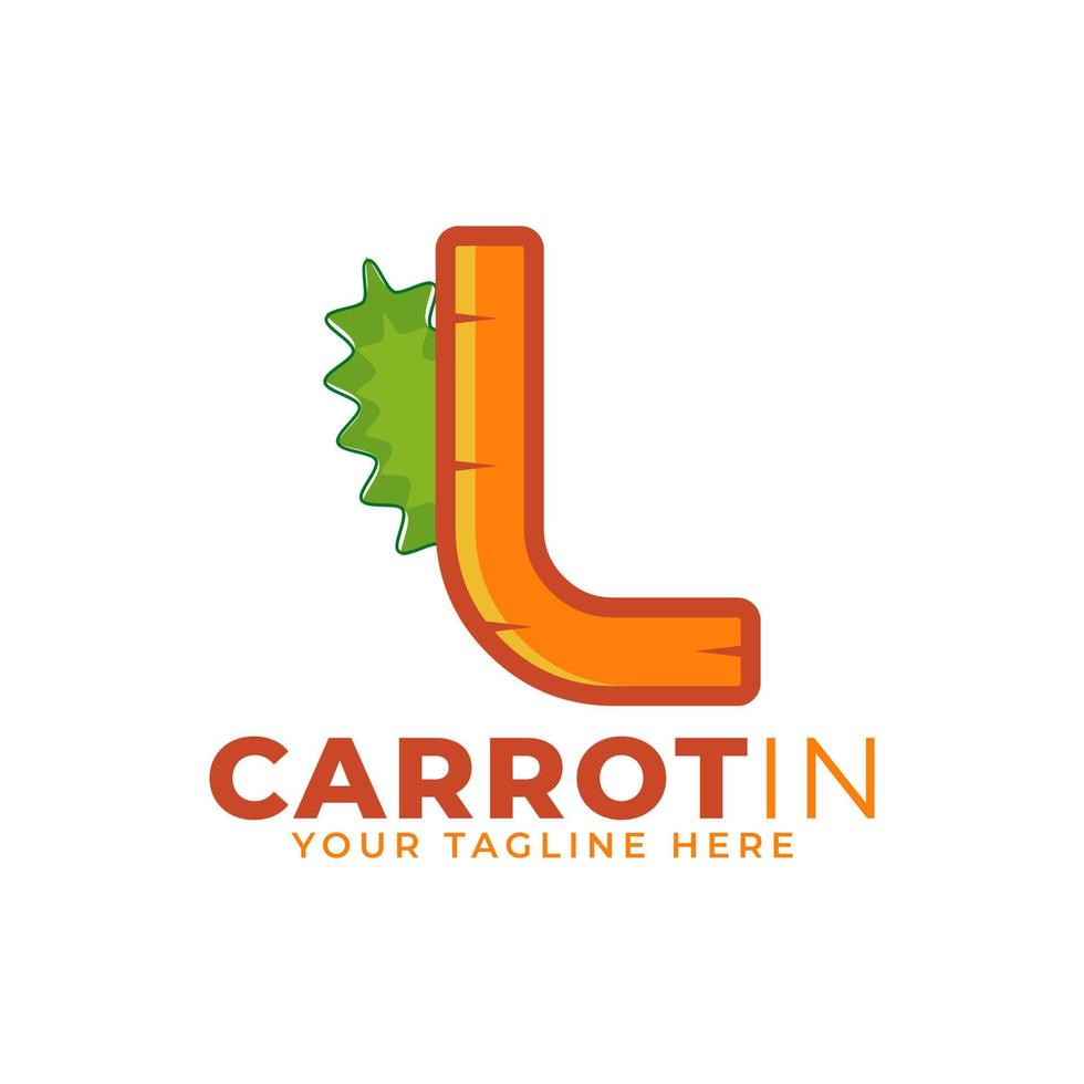 lettera iniziale l vettore di progettazione del logo della carota. progettato per la progettazione di siti Web, logo, app, interfaccia utente