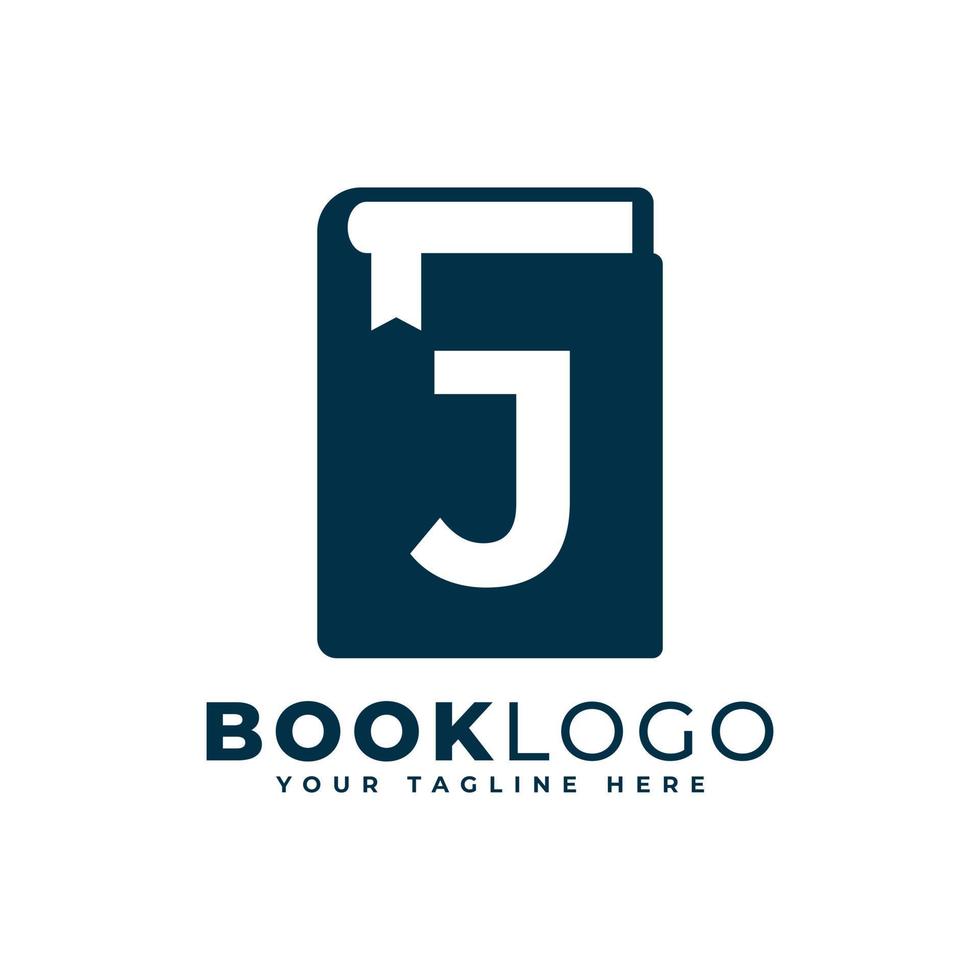 lettera iniziale j libro logo design. utilizzabile per l'istruzione, il business e loghi edilizi. elemento del modello di idee per il design del logo vettoriale piatto