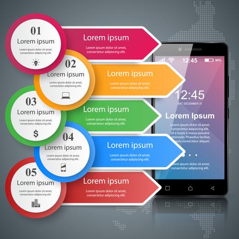 Gadget digitale, icona tablet smartphone. Infografica di affari vettore