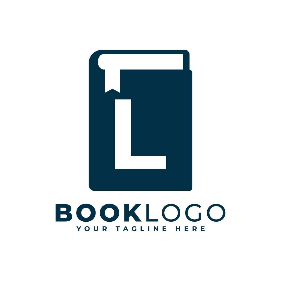 lettera iniziale l libro logo design. utilizzabile per l'istruzione, il business e loghi edilizi. elemento del modello di idee per il design del logo vettoriale piatto