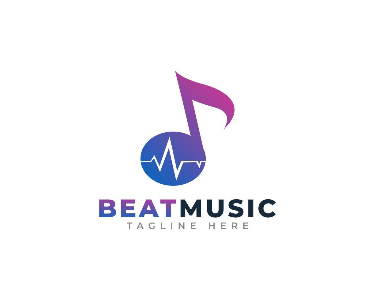 elemento del modello di progettazione del logo di musica beat vettore