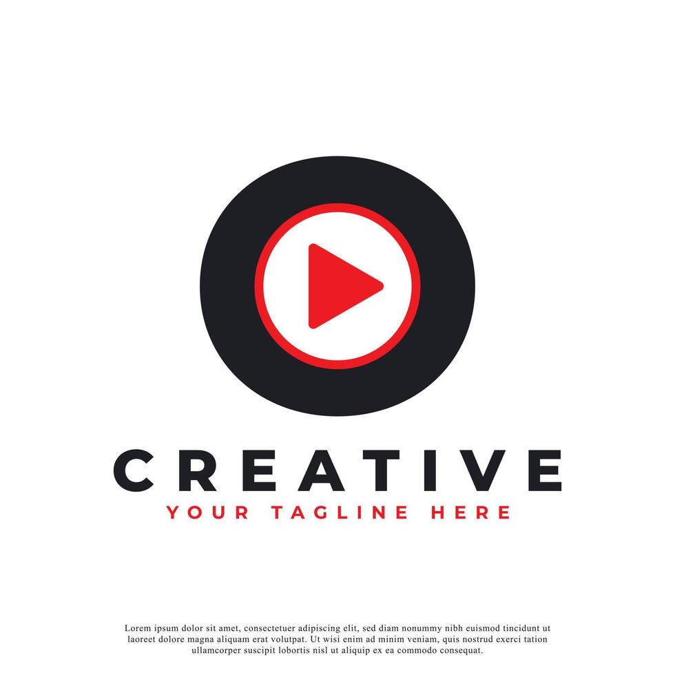 icona della lettera o del gioco moderno creativo. elemento logo musica e video. utilizzabile per loghi aziendali e tecnologici. vettore