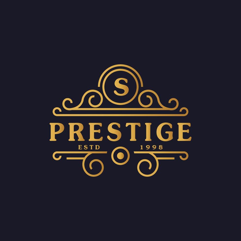 il logo di lusso della lettera s fiorisce con linee di ornamento calligrafiche eleganti. segno di affari, identità per ristorante, regalità, boutique, bar, hotel, araldico, gioielli e modello di progettazione del logo di moda vettore