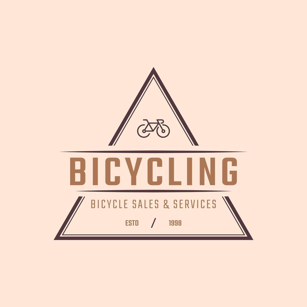logo vintage emblema distintivo riparazione biciclette e servizi negozio in stile retrò illustrazione vettoriale