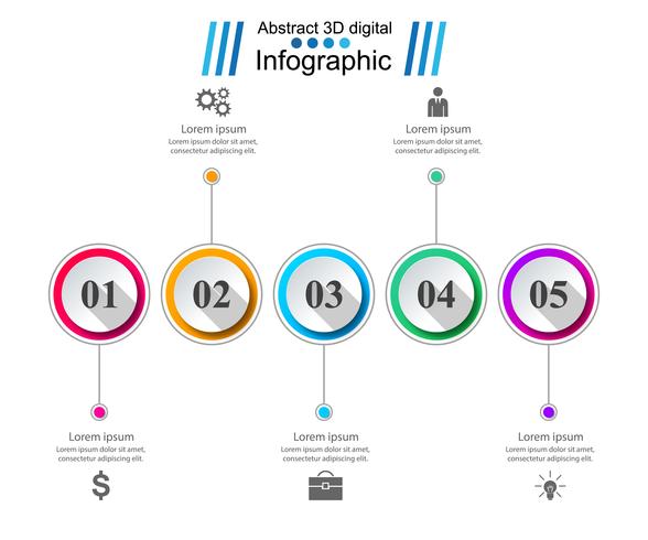 Illustrazione di vettore di stile di origami di Infographics di affari.