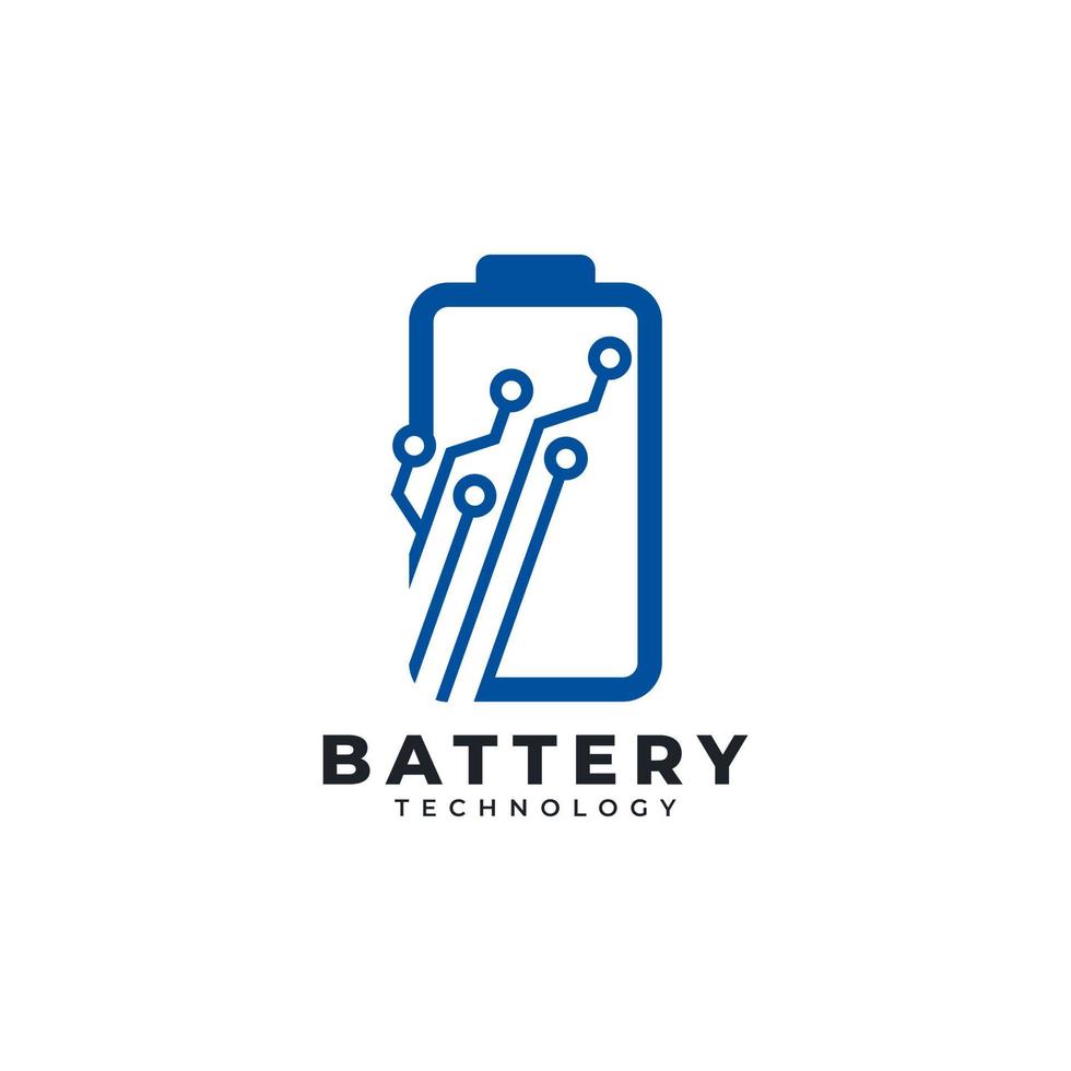 modello di progettazione dell'illustrazione vettoriale dell'icona del logo della tecnologia della batteria di alimentazione