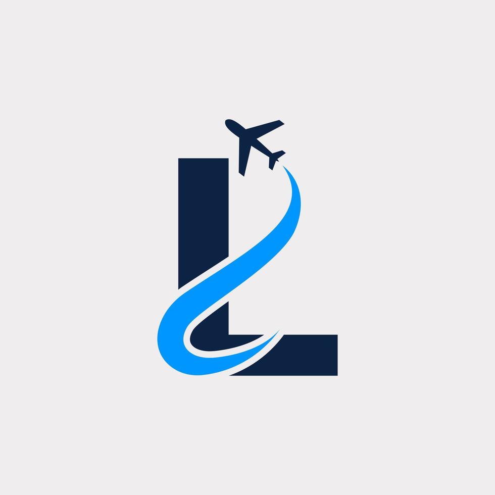 lettera iniziale creativa l modello di progettazione del logo di viaggio aereo. vettore eps10