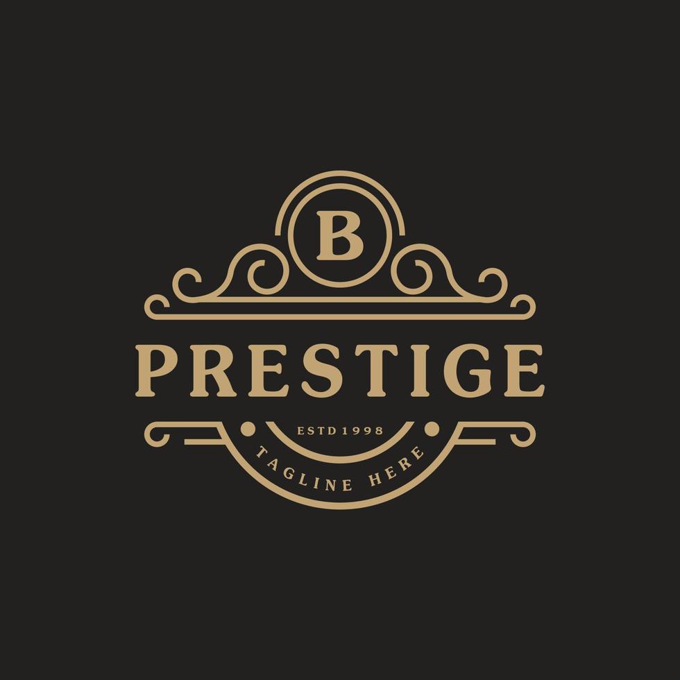 il logo di lusso della lettera b fiorisce con linee di ornamento calligrafiche eleganti. segno di affari, identità per ristorante, regalità, boutique, bar, hotel, araldico, gioielli e modello di progettazione del logo di moda vettore