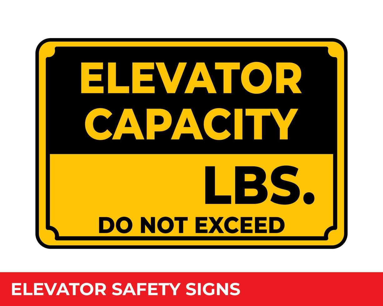 limite di persone ammesse in ascensore contemporaneamente un cartello con messaggio di avviso per area industriale, modelli di progettazione di facile utilizzo e stampa vettore