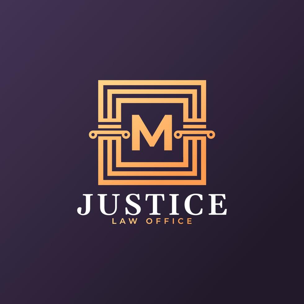 elemento del modello di progettazione del logo della lettera m dello studio legale vettore