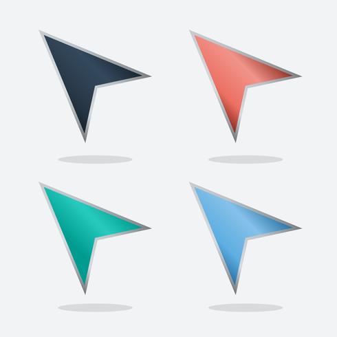 Set di frecce colorate di navigazione vettore