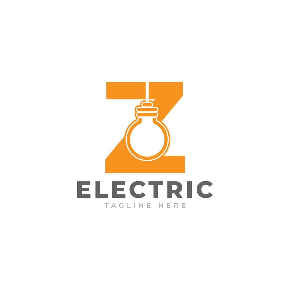 moderna lettera iniziale z smart lampadina logo design vettore icona grafica modello