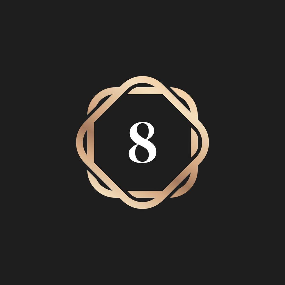 icona del logo numero 8 con elemento vettoriale modello