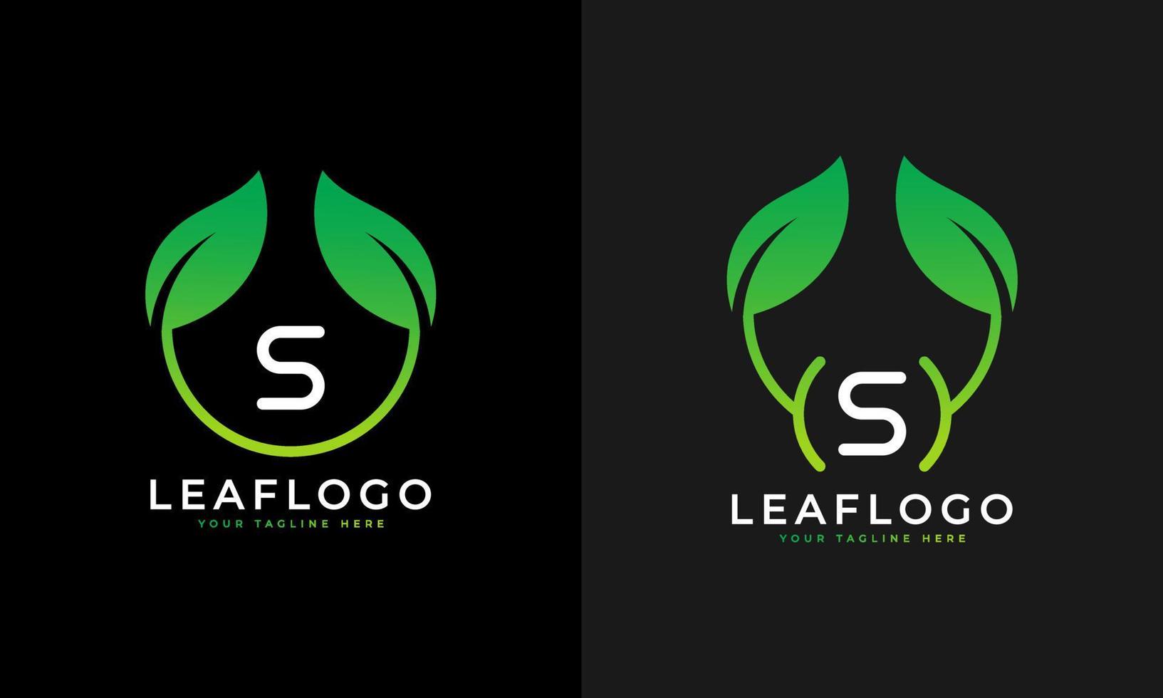 design del logo della lettera s della foglia verde della natura. logo monogramma. icona di alfabeto di foglie verdi. utilizzabile per loghi aziendali, scientifici, sanitari, medici e della natura. elemento del modello di progettazione del logo vettoriale piatto. eps10