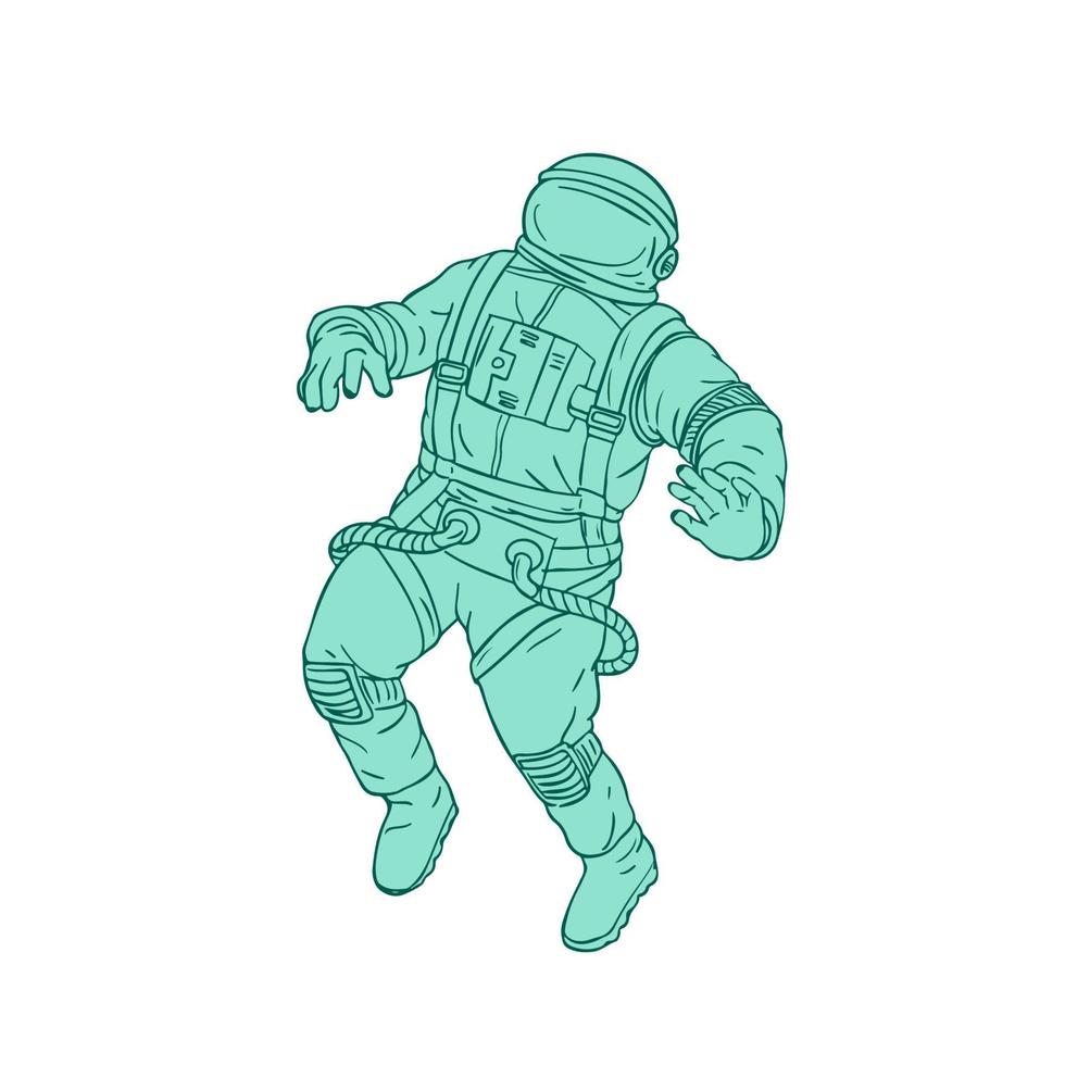 astronauta fluttuante nello spazio di disegno vettore