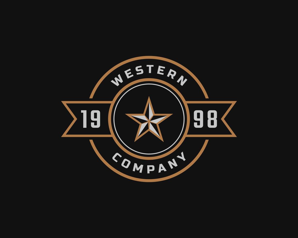 distintivo dell'etichetta retrò vintage classico per l'ispirazione del design del logo del paese occidentale del Texas vettore