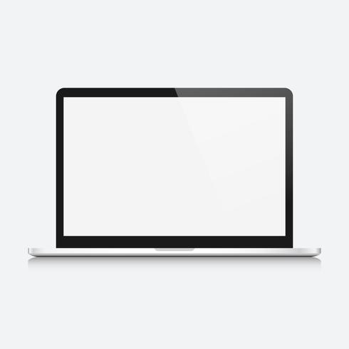 Computer portatile aperto moderno isolato su priorità bassa bianca vettore