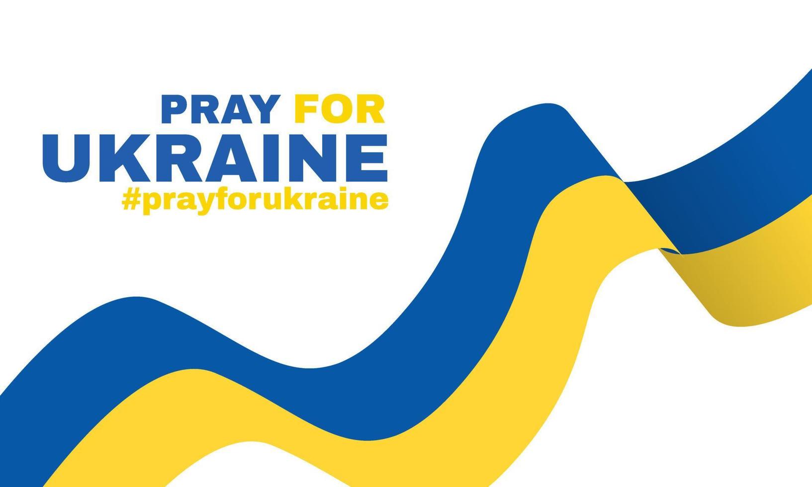pregare ucraina bandiera 3d pregando concetto vettore