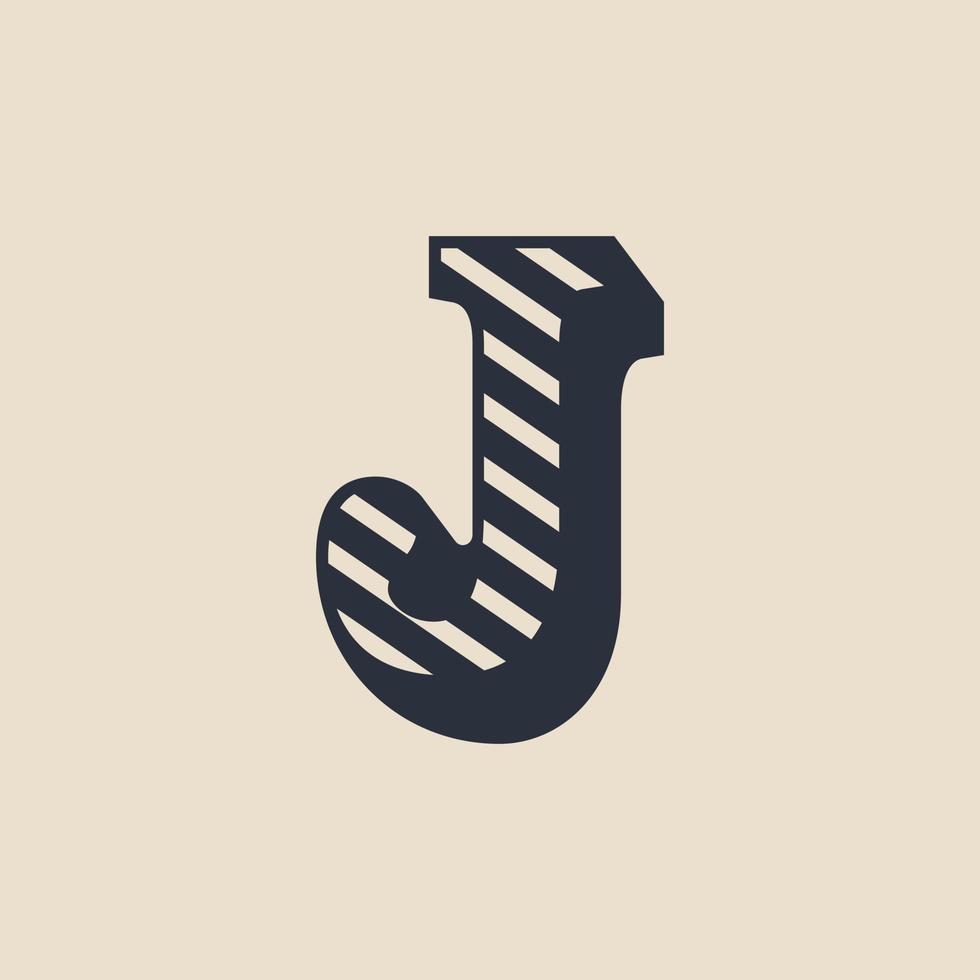 lettera j retrò vintage hipster logo design modello ispirazione vettore