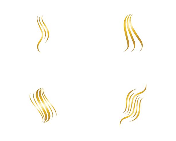 Illustrazioni del modello dello ione di vettore di logo dell&#39;onda dei capelli
