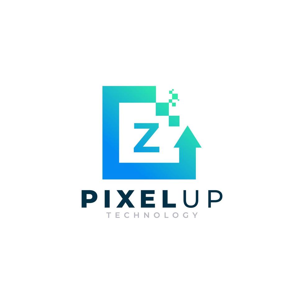 lettera iniziale z con ispirazione per il design del logo pixel freccia vettore
