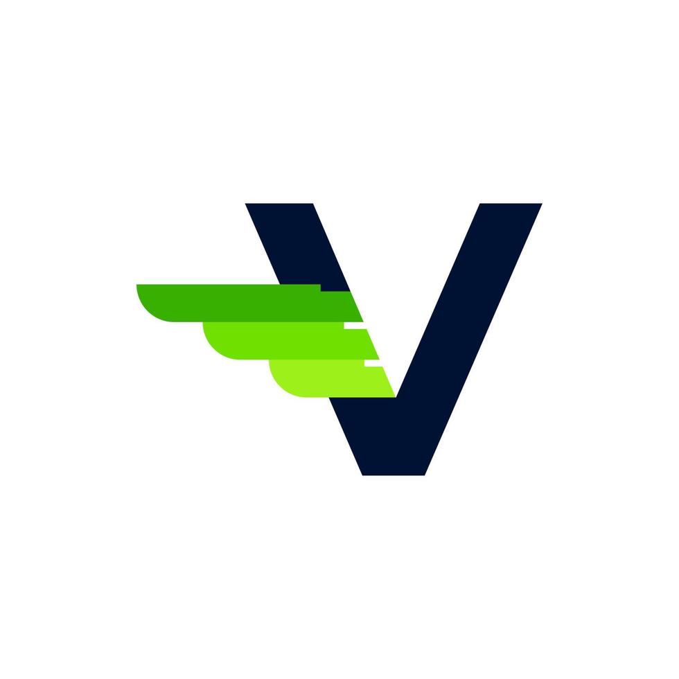 lettera iniziale astratta v logo monogramma ala e striscia. utilizzabile per loghi aziendali e di branding. vettore