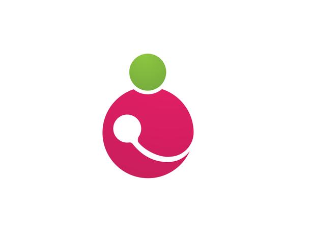 Icone di vettore del modello di logo di cura di gravidanza di adozione