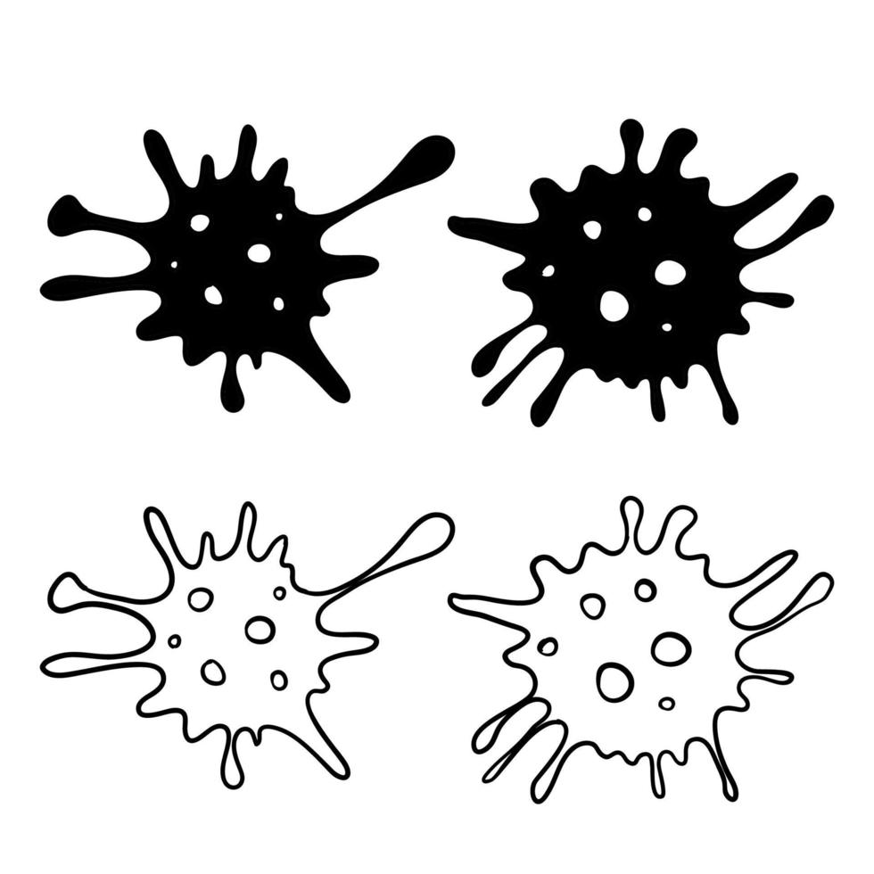 illustrazione dell'icona di vettore di batteri pericolosi con stile disegnato a mano doodle isolato su sfondo bianco
