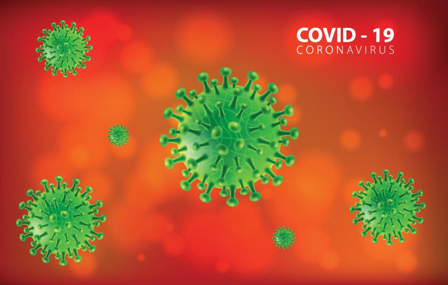 malattia da coronavirus covid-19 infezione medica isolata. cellule del virus covid dell'influenza respiratoria del patogeno cinese. nuovo nome ufficiale per la malattia di coronavirus chiamato covid-19, illustrazione vettoriale