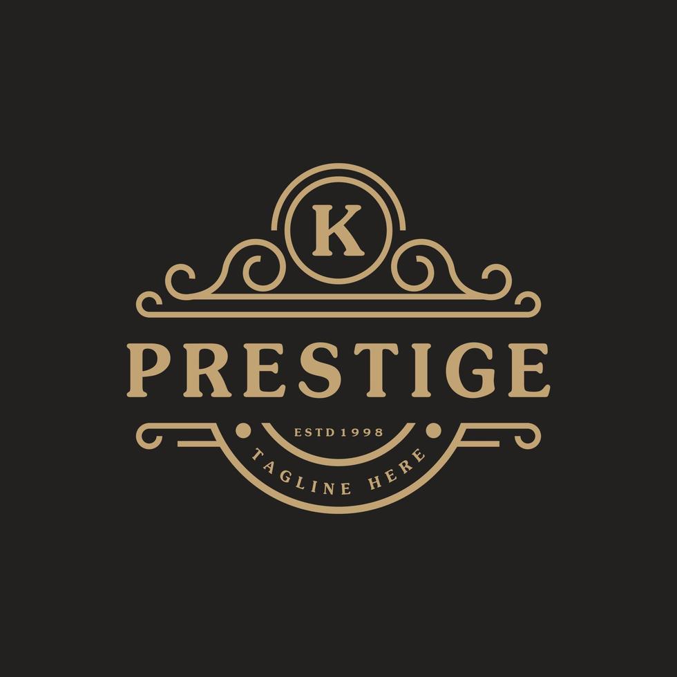 il logo di lusso della lettera k fiorisce con linee di ornamento calligrafiche eleganti. segno di affari, identità per ristorante, regalità, boutique, bar, hotel, araldico, gioielli e modello di progettazione del logo di moda vettore
