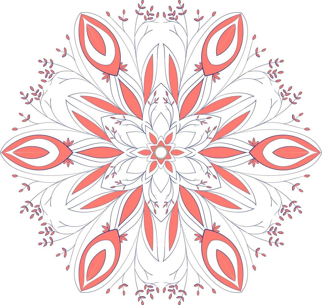 tremolante disegno ornamentale mandala vettoriale. circolare e simmetrico vettore