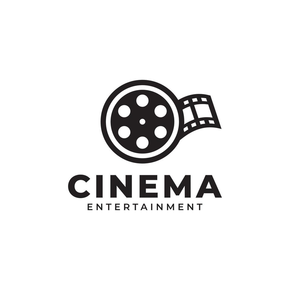 icona del film cinematografico. strisce per bobine di pellicola, nastri per pellicole. elemento del modello di progettazione del logo di produzione dello studio di produzione di film cinematografici vettore