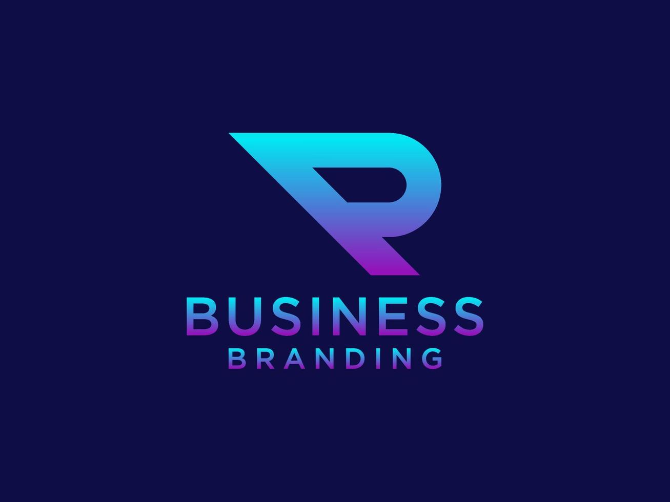logo moderno della lettera iniziale r. forma geometrica blu e bianca isolata su sfondo blu. utilizzabile per loghi aziendali e di branding. elementi del modello di progettazione logo vettoriale piatto.