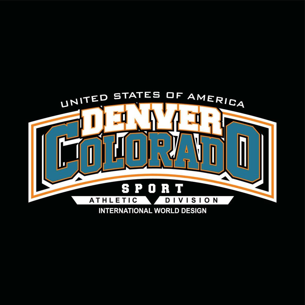 elemento di denver colorado della moda maschile e della città moderna in tipografia graphic design.illustrazione vettoriale.tshirt,abbigliamento,abbigliamento e altri usi vettore