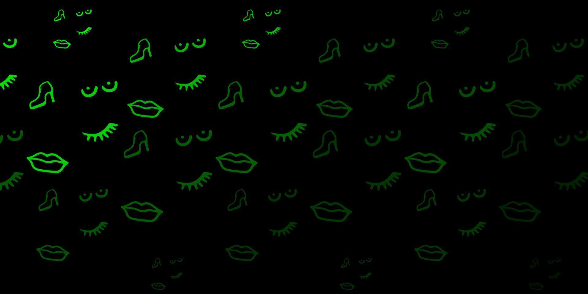 trama vettoriale verde scuro con simboli dei diritti delle donne.