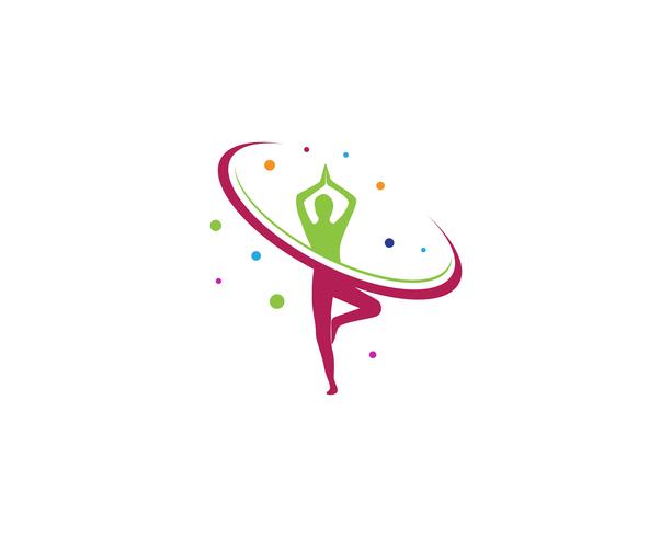 Modello di vettore di yoga salute logo