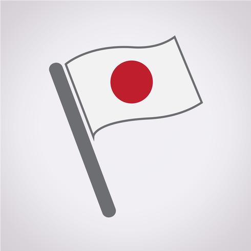 Segno di simbolo della bandiera del Giappone vettore