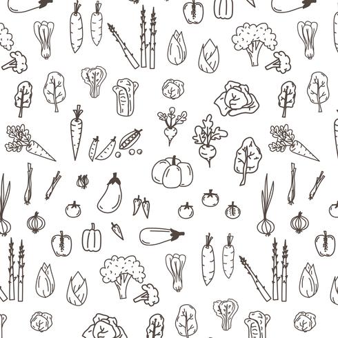 Set di scarabocchi disegnati a mano verdure. vettore