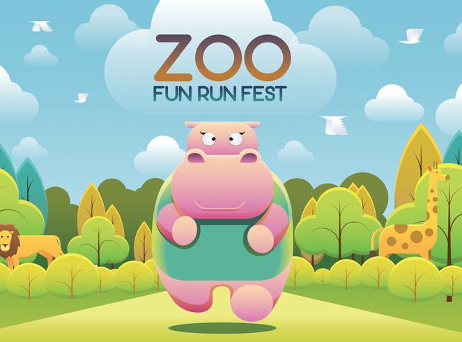 zoo run fun fest vettore